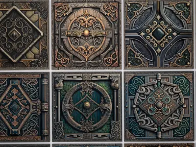30 Medieval Fantasy Dwarven Elf Seamless PBR Textures Pack 02 Texture