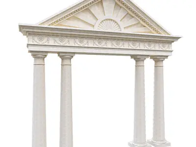 Pediment marble arch Low-poly 3D model