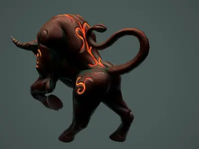 Statue bull Low-poly 3D model