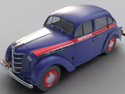 Moskvich-400 Low-poly 3D model