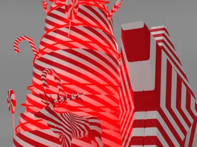 Lollipop Christmas Tree 3D model