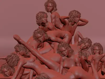 GymGirl in 14 Posed Ready Models 3D model