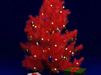 RED CHRISTMAS TREE 3D MODEL 3D model