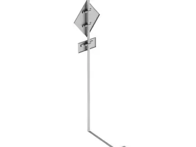Street Sign With A Post 3D model
