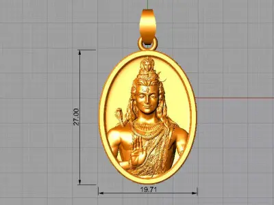 Shiv Ji Pendant 3D print model