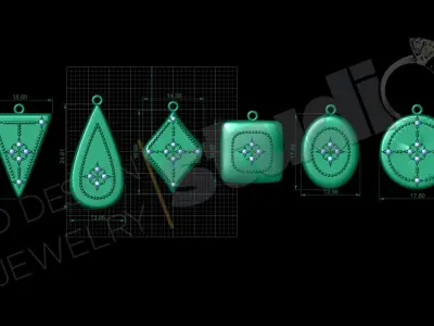 Luxury byzantine pendants designs 3d model 3D print model