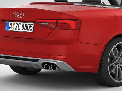 Audi S5 Cabriolet 2018 detailed interior 3D model