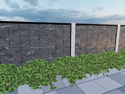Fence Free low-poly 3D model