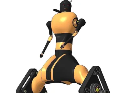 The multifunctional moveable robot Free 3D model