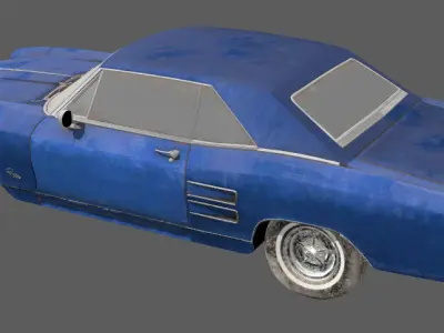 blue pearl sports car Low-poly 3D model