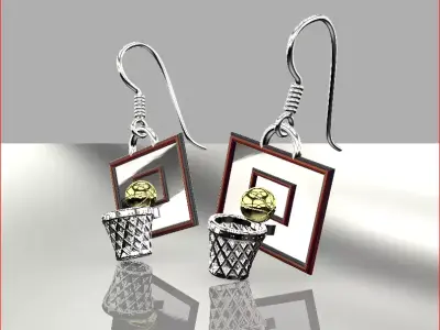 basketball earrings 3D print model