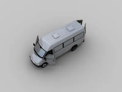 Mercedes Sprinter With Interior Low-poly 3D model