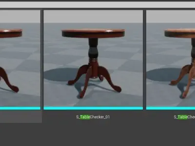 Wooden table - Game Ready - VR AR Low-poly 3D model