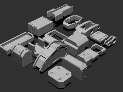 Basic Kit-Bash Vol2 Free 3D model