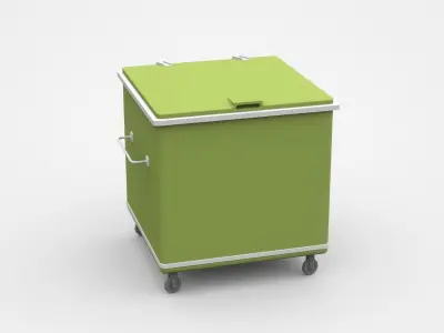 Industrial Container Cart On Wheels With Handle 3D model