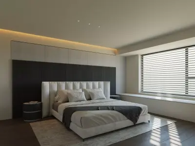 Bedroom interior scenes 3D model 9