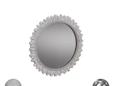 Wood Rounded Mirror 3D model