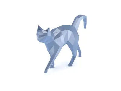 Low Poly Cat polygonal 3D model