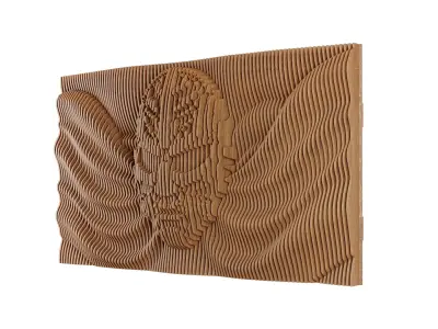 Parametric Wavy Wooden Wall Decor 12 - wood cutting machines 3D model