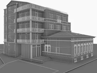 Residential Building 02  Low-poly 3D model
