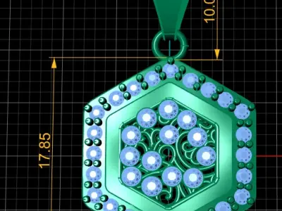 DIAMOND HONEYCOMB PENDANT 3D PRINTABLE MODEL 3D print model
