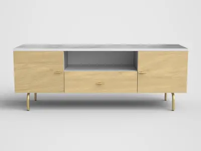 Elliotte media Cabinet oak Low-poly 3D model