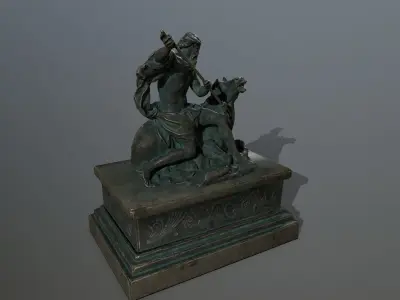 Neptune Statue Low-poly 3D model shop