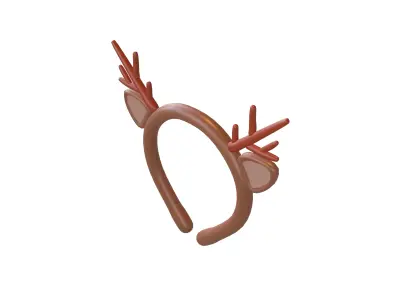 Elk Headband V1 001 Low-poly 3D model