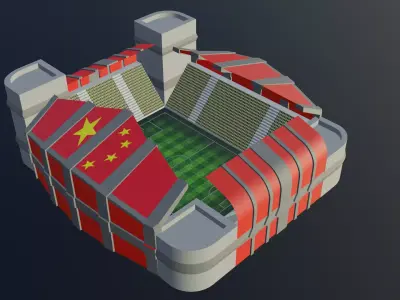 Football Stadium - China Low-poly 3D model