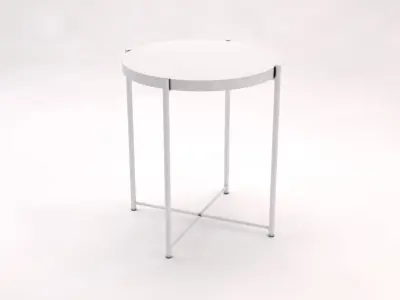 SIDE TABLE--- Iron round tray and crossed rods 3D model