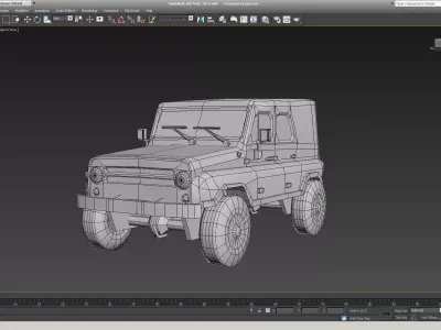 uaz-469 jeep Low-poly 3D model