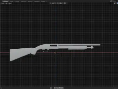 Pump-Action Shotgun 3D model