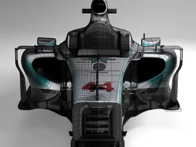 Mercedes W06 monocoque Low-poly 3D model