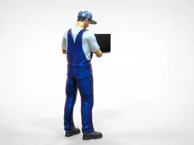 N8 Mechanic diagnose the car with laptop 3D print model