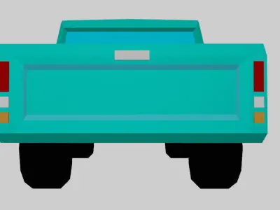Low Poly Work Pickup Truck Low-poly 3D model