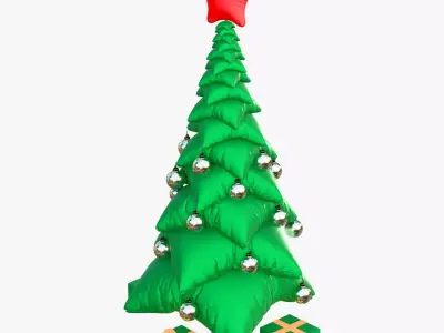 Christmas Pillow Tree with Gifts M1 3D model