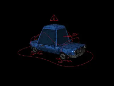 AS Cartoon Car Rigged for Maya 3D model