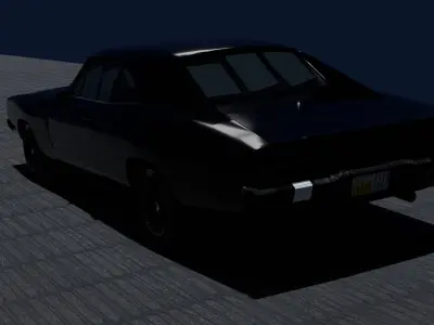 Low-Poly Classic Dodge Muscle Car 3D Model  Game Ready 3D model