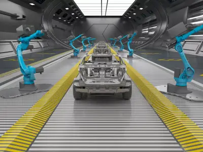 Automobile production line 3D model