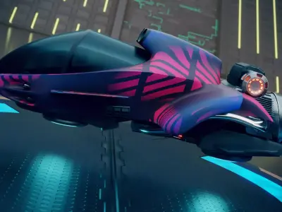 sci-fi Hoverbike 3D model