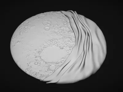 Moon Bas relief wall decor  for cnc carving 3D print model