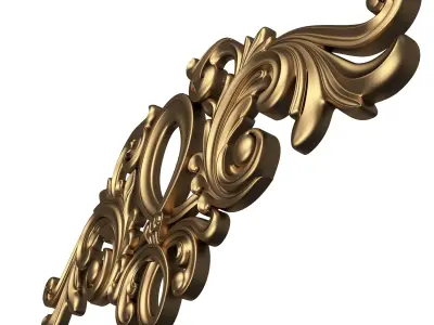 Carved Plaster Molding Decoration 046 Low-poly 3D model