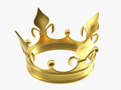 Gold Royal coronation crown 03 3D model