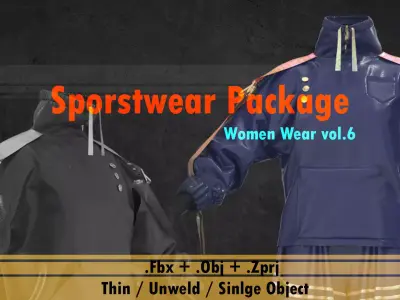 Women sportswear package 6 3D model