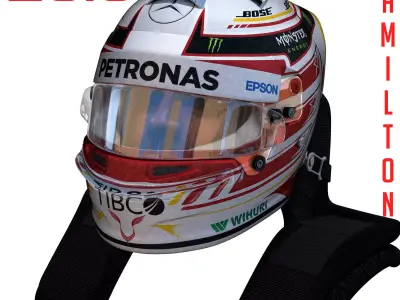 Hamilton helmet 2018 Low-poly 3D model