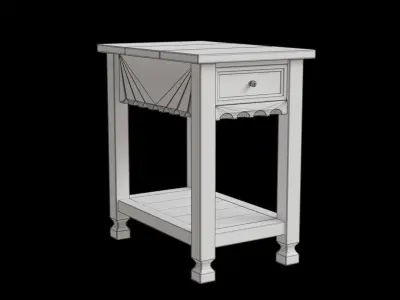 Country Cottage Chairside Table Low-poly 3D model