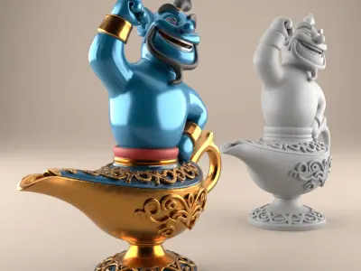 Fun Genie Lamp 3D STL File for Desk Decor Toys 8 3D print model