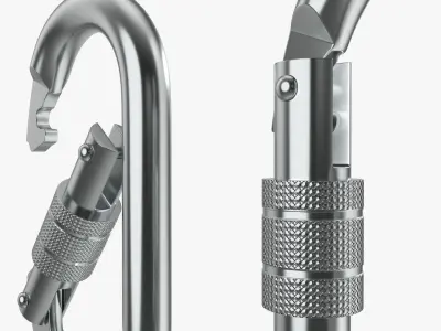 Climbing carabiners oval shape 3D model