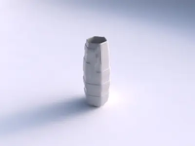 Vase squeezed hexagon with smooth ribbons 3D print model