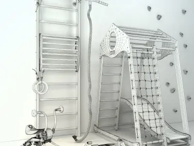 A set of sports equipment 2 3D model